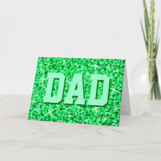 Glitz Green 'DAD' 'Happy Father's Day' card