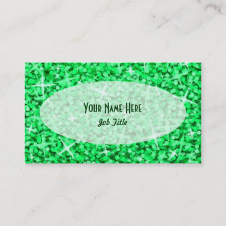 Glitz Green Oval business card template