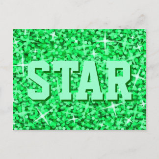 Glitz Green 'STAR' postcard