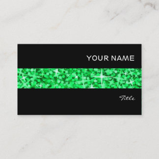 Glitz Green stripe business card black