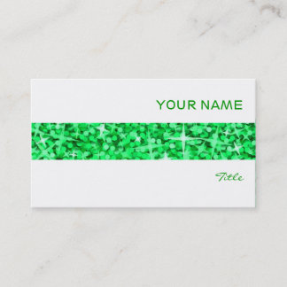 Glitz Green stripe business card white