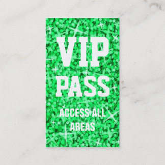 Glitz Green 'VIP PASS' business card