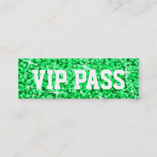 Glitz Green 'VIP PASS' business card skinny