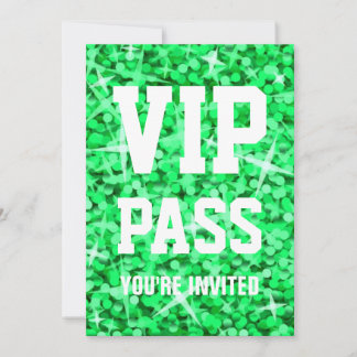 Glitz Green 'VIP PASS' invitation