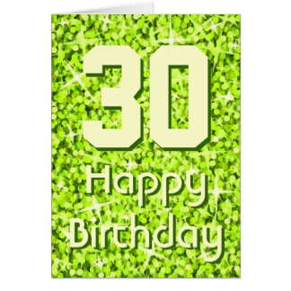 Glitz Lime 'Age' 'Happy Birthday' greetings card