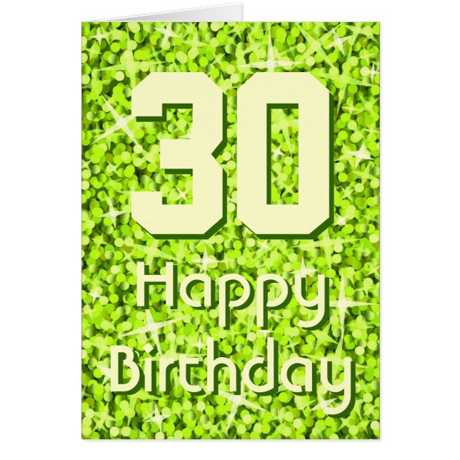 Glitz Lime 'Age' 'Happy Birthday' greetings card (Front)