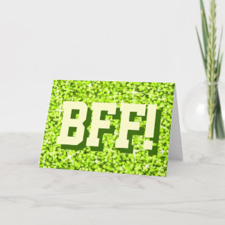 Glitz Lime 'BFF!' 'Your Text' greetings card
