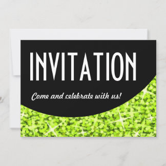 Glitz Lime black curve 'Invitation' invitation