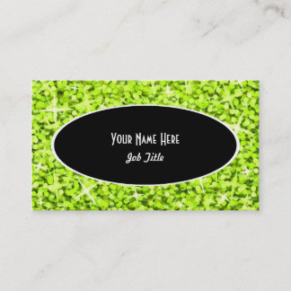 Glitz Lime Black Oval business card template