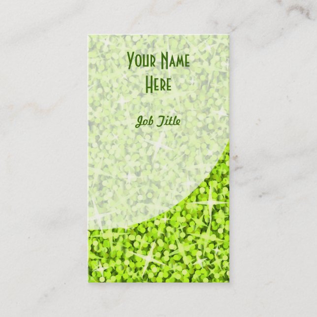 Glitz Lime Curve business card portrait (Front)