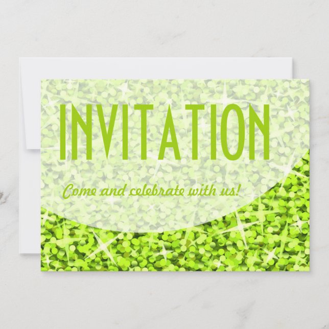 Glitz Lime curve 'Invitation' invitation (Front)