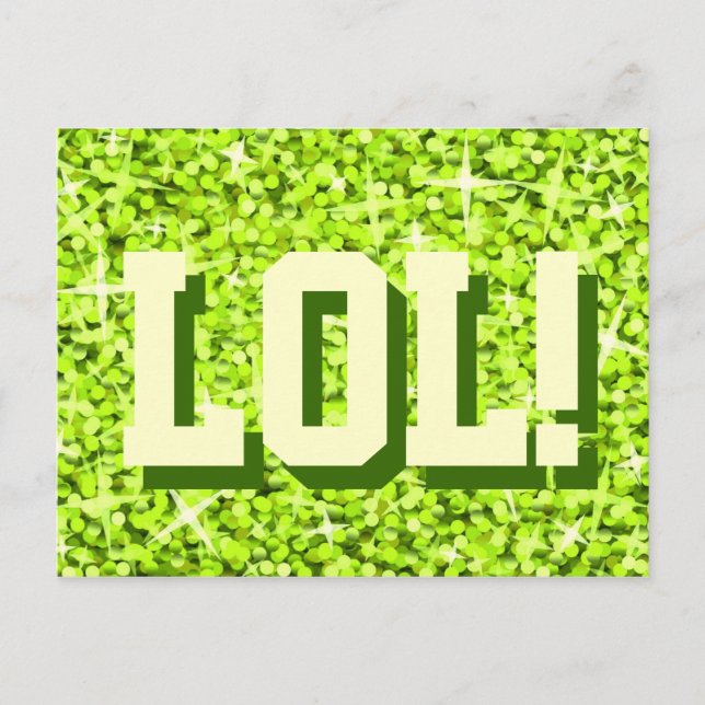 Glitz Lime 'LOL!' postcard (Front)