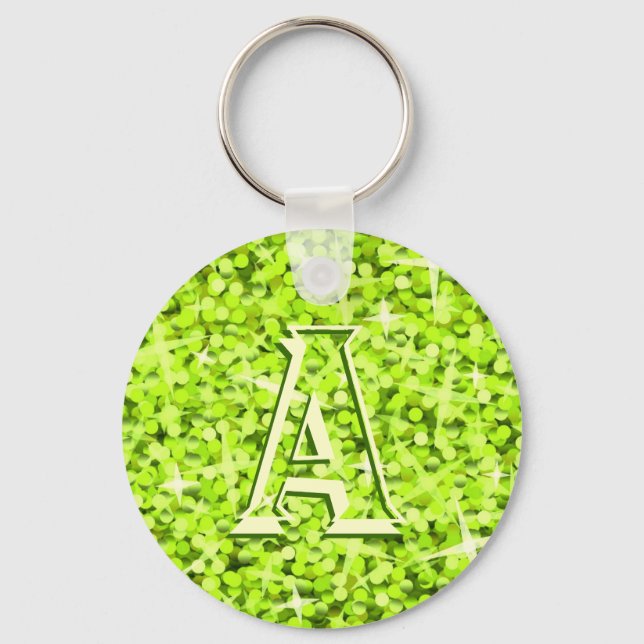 Glitz Lime 'monogram' keychain (Front)