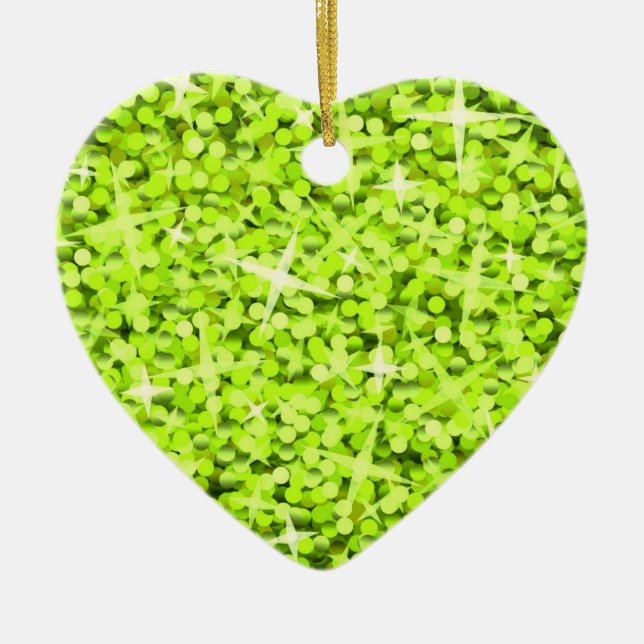 Glitz Lime ornament heart (Front)
