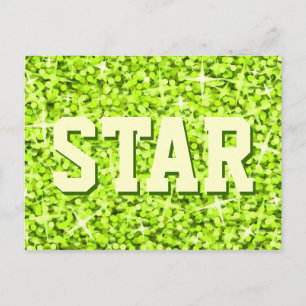 Glitz Lime 'STAR' postcard