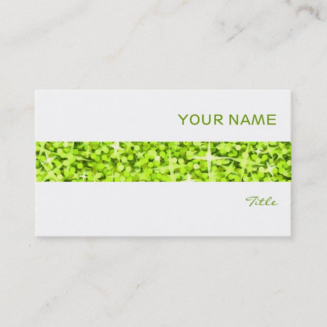 Glitz Lime stripe business card white (Front)