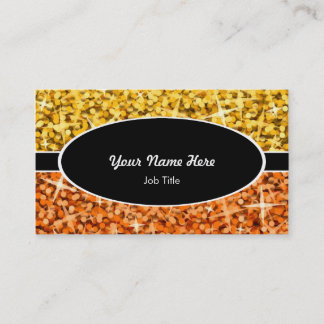 Glitz Mix "Gold" Orange black oval business card