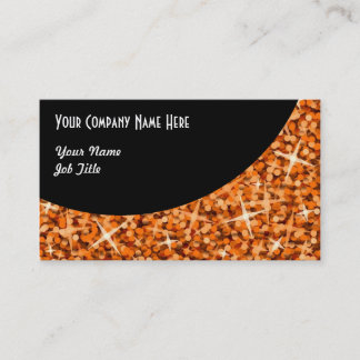 Glitz Orange Black Curve business card template