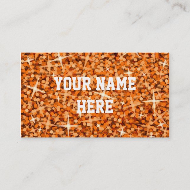 Glitz Orange business card template (Front)