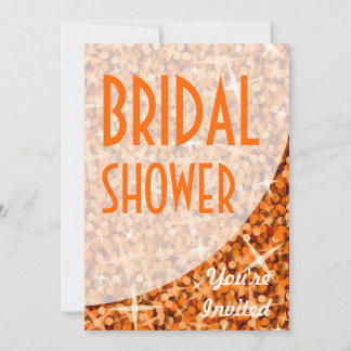 Glitz Orange curve 'Bridal Shower' invitation