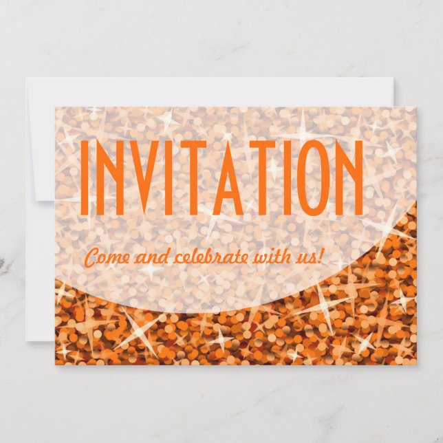 Glitz Orange curve 'Invitation' invitation (Front)