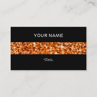 Glitz Orange stripe business card black back