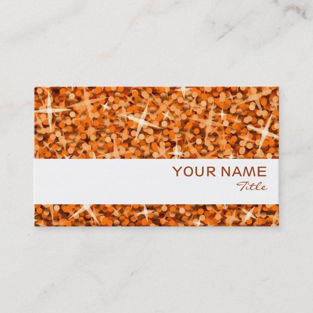 Glitz Orange white stripe business card template (Front)