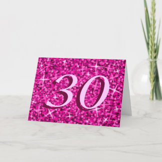 Glitz Pink 'Age' card ribbon text