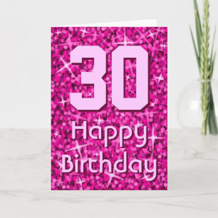 Glitz Pink 'Age' 'Happy Birthday' greetings card