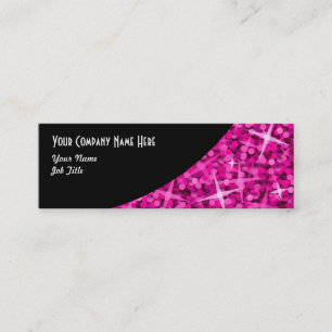 Glitz Pink Black Curve business card skinny
