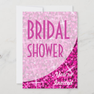 Glitz Pink curve 'Bridal Shower' invitation