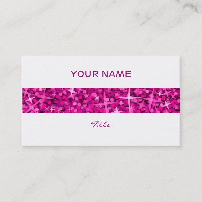 Glitz Pink stripe business card white back (Front)