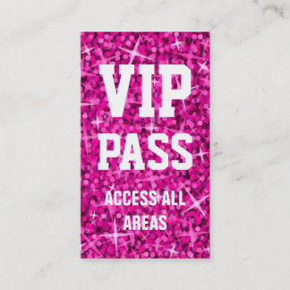 Glitz Pink 'VIP PASS' business card