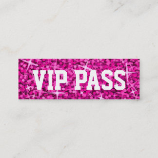 Glitz Pink 'VIP PASS' business card skinny