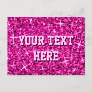 Glitz Pink 'Your Text' postcard