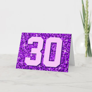 Glitz Purple 'Age' 'Happy Birthday' card