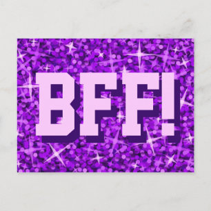 Glitz Purple 'BFF!' postcard