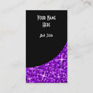 Glitz Purple Black Curve business card portrait