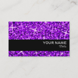 Glitz Purple Black stripe business card template
