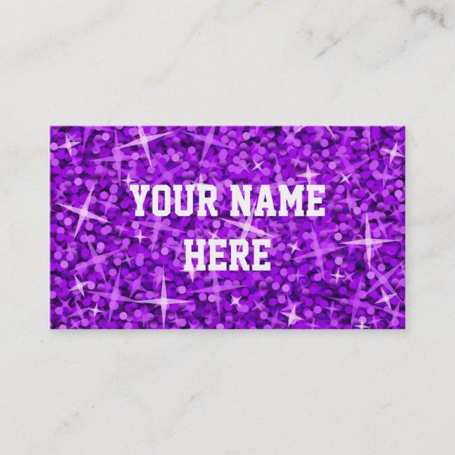 Glitz Purple business card template (Front)
