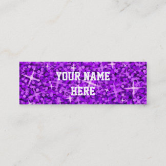 Glitz Purple business card template skinny