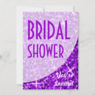 Glitz Purple curve 'Bridal Shower' invitation