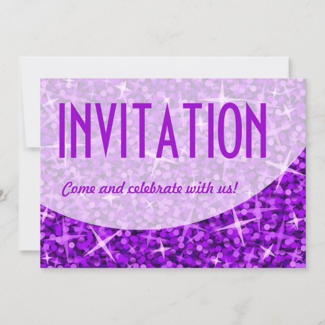 Glitz Purple curve 'Invitation' invitation (Front)