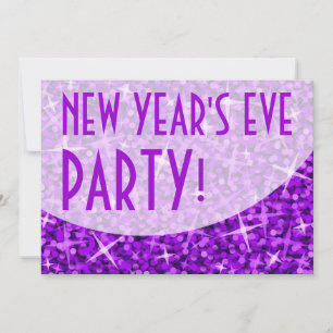 Glitz Purple curve New Year's Eve Party invitation