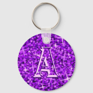 Glitz Purple 'monogram' keychain