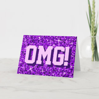 Glitz Purple 'OMG!' 'Happy Birthday' card
