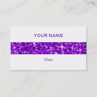 Glitz Purple stripe business card white back