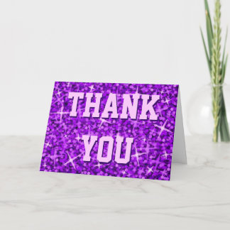 Glitz Purple 'Thank You' 'Your Text' card