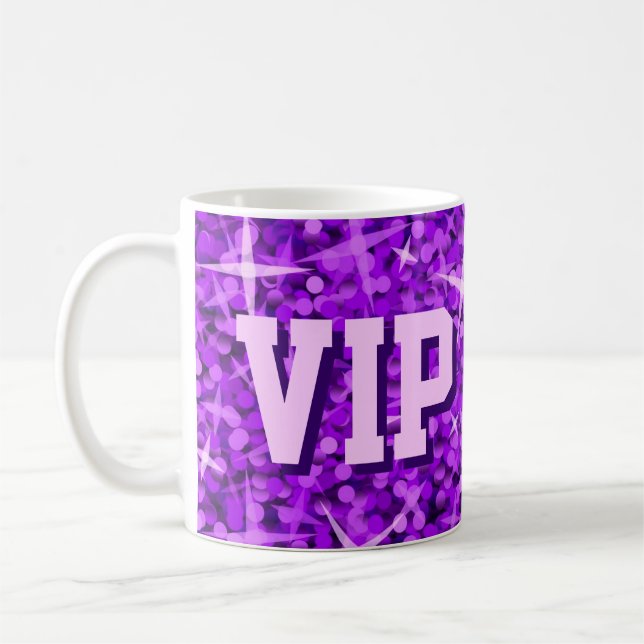 Glitz Purple 'VIP MOM' mug (Left)