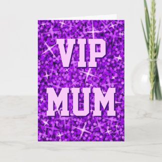 Glitz Purple 'VIP MUM' 'Happy Birthday' card